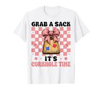 Grab A Sack It's Cornhole Time Cornhole Player Bag Girl Maglietta
