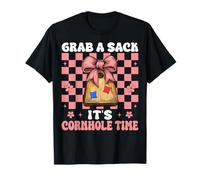 Grab A Sack It's Cornhole Time Cornhole Player Bag Girl Maglietta