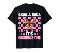 Grab A Sack It's Cornhole Time Cornhole Player Bag Girl Maglietta