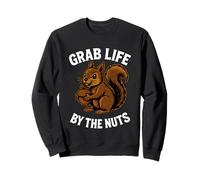 Grab Life By The Nuts Funny Scoiattolo Felpa