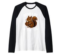 Grab Life By The Nuts Funny Scoiattolo Maglia con Maniche Raglan