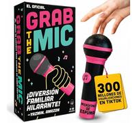 Grab The Mic, Juego de Karaoke con Microfono de Espuma para Familia | 120 Cartas, Microfono De Espuma Incluido. Ideal Para Noches De Juegos En Familia Y Fiestas De Cumpleanos.