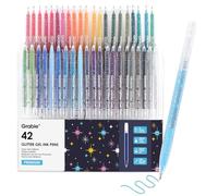 Grabie 42 penne gel glitter in 42 colori, punta fine 1,0 mm