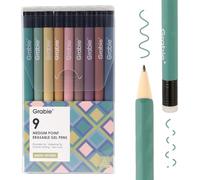 Grabie Penne gel cancellabili, 9 colori cancellabili, multicolore, per far scomparire gli errori, punta media da 0,6 mm, penne colorate per disegnare, scrivere, agenda, scrittura fluida (Rustic