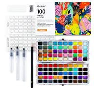 Grabie Set di Vernici all'Acqua e Materiale per Pittura ad Acquerello, 100 Colori con Pennarelli ad Acqua e Matita da Disegno, Ideale per Bambini e Adulti, Forniture Artistiche, Kit Perfetto