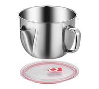 GRABLE POT POT DI TAGLIO D'olio - Separatore Di Olio In Acciaio Inox Con Coperchio | Tappo Di Salsa E Separatore Di Grasso | Può Per Cucinare Manzo, Pollo | Strumento Di Smaltimento