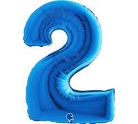 Grabo-Numero Number 2 Superloon-Confezione singola, lunghezza 40 cm, colore: Blu, taglia unica, 002B-P