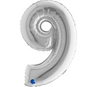 Grabo 14099S-P Numero 9 Midiloon Mini confezione singola, lunghezza 40,5 cm, colore: argento, taglia unica