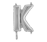 Grabo 14309S-P - Mini palloncino a forma di lettera K, confezione singola, lunghezza 35,6 cm, colore: argento, taglia unica