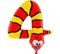 Grabo 44-0WE-P Numero 4 Snake Animaloons confezione singola, lunghezza 101,6 cm, multicolore, taglia unica