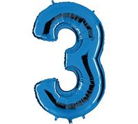 Grabo-Number Numero 3 Superloon, confezione singola, lunghezza: 102 cm, colore: blu, Taglia unica, 003B-P