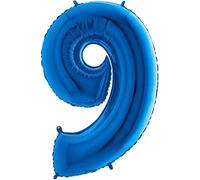 Grabo-Number Numero 9 Midiloon Mini confezione singola, lunghezza 35,5 cm, colore: blu, Taglia unica, 14009B-P