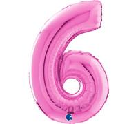 Grabo Numero 6 26Loon confezione singola, lunghezza 60 cm, colore fucsia, Taglia unica, 26016F-P