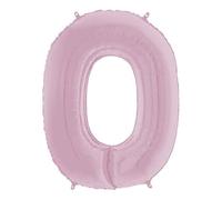 Grabo Palloncini compleanno numero 0. Palloncini per feste per bambini e adulti, in foil brillante. Palloncini colorati Made in Italy, 56X70 cm - Palloncini Rosa