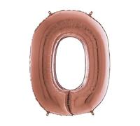 Grabo Palloncini compleanno numero 0. Palloncini per feste per bambini e adulti, in foil brillante. Palloncini colorati Made in Italy, 56X70 cm - Palloncini Oro rosa