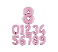 Grabo Palloncini compleanno numero 1. Palloncini per feste per bambini e adulti, in foil brillante. Palloncini colorati Made in Italy, 33X71 cm - Palloncini Rosa