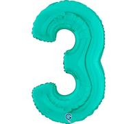 Grabo Palloncini compleanno numero 3. Palloncini per feste per bambini e adulti, in foil brillante. Palloncini colorati Made in Italy, 45x75 cm - Palloncini Tiffany