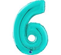Grabo Palloncini compleanno numero 6. Palloncini per feste per bambini e adulti, in foil brillante. Palloncini colorati Made in Italy, 50x72 cm - Palloncini Tiffany