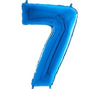 Grabo Palloncini compleanno numero 7. Palloncini per feste per bambini e adulti, in foil brillante. Palloncini colorati Made in Italy, 50x72 cm - Palloncini Blu