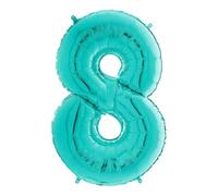 Grabo Palloncini compleanno numero 8. Palloncini per feste per bambini e adulti, in foil brillante. Palloncini colorati Made in Italy, 52x74 cm - Palloncini Tiffany