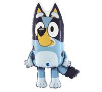 grabo palloncino compleanno bluey. palloncino per feste per bambini a forma di bluey, in foil con cannuccia per gonfiarlo. palloncini colorati made in italy 47x76 cm