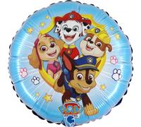 Grabo Palloncino Compleanno paw patrol. Palloncino per feste per bambini rotondo con i cagnolini di paw patrol, in foil con cannuccia. Palloncini colorati made in italy 35x35 cm - action