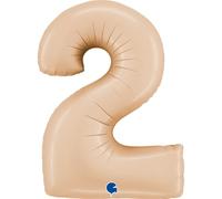 GRABO Palloncino in alluminio, numero 2, 102 cm, nudo satinato