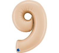 GRABO Palloncino in alluminio, numero 9, 102 cm, nudo satinato
