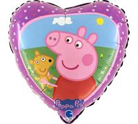 GRABO Palloncino Mylar Peppa Pig Cuore Rosa Compleanno Bambini Fan di Peppa Pig Unisex Bambini e Adulti 1 Unità
