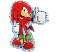 Grabo palloncino Sonic knucles. palloncino per feste per bambini a forma di knuckles in foil con cannuccia per gonfiarlo. palloncini colorati made in Italy 50x54cm