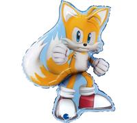 Grabo palloncino sonic. Palloncino per feste per bambini a forma di Sonic, in foil con cannuccia per gonfiarlo. palloncini colorati made in italy 56x66cm.