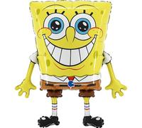 Grabo palloncino Spongebob. palloncino per feste per bambini a forma di Spongebob in foil con cannuccia per gonfiarlo. palloncini colorati made in italy 44x47cm