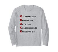 Grace Acrostic - 5 Christian Faith Bible Verse Scriptures Maglia a Manica