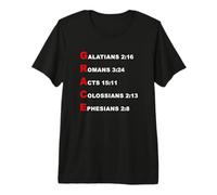 Grace Acrostic - 5 Christian Faith Bible Verse Scriptures Maglietta Premium