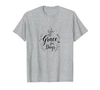 Grace for Days Inspirational Colomba, Gesù Maglietta, Uomo, Grigio Melange, L