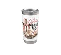 Grace Found Me Here, Croce Cristiana Design Bicchiere termico in acciaio inox doppia parete