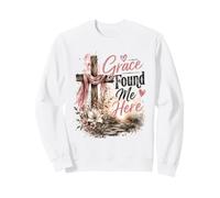 Grace Found Me Here, Croce Cristiana Design Felpa