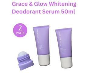Grace & Glow Siero Deodorante Sbiancante Roll On Per Illuminare 50ml - 2 Pezzi
