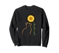 Grace & Growing Cat And Sunflower Line Art Minimalist Floral Felpa