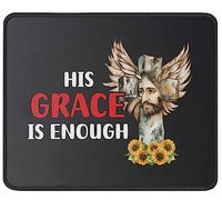Grace Is Enough Christianty Tappetino per Mouse Soffice Mousepad Base in Gomma Tappetini per Il Mouse per Gioco Laptop Lavoro 25X30Cm