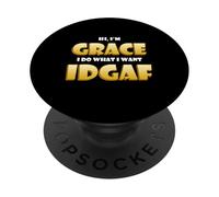 Grace Joke IDGAF Meme Funny Halloween Costume For Gracie PopSockets PopGrip Adesivo