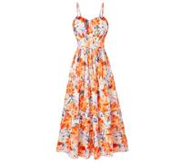 GRACE KARIN Abiti da Donna Abiti Eleganti per Gli Ospiti del Matrimonio Vestito Floreale Spiaggia Vestito Vintage Casual XXL Fiore Viola Arancione