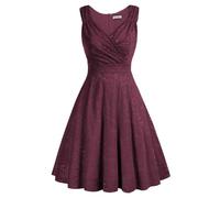 GRACE KARIN Abito Anni '50 Abito da Cocktail da Donna Senza Maniche Abito a Trapezio Abito Vintage Abiti Eleganti CL645-10 L