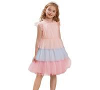 GRACE KARIN Abito da Bambina Rosa Blu Vestito a Senza Manica Cocktail Ricamo Vestiti Cerimonia Eleganti tutù Abiti Invernali 8 Anni