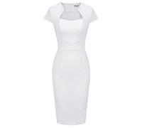 Grace Karin Abito da Cocktail Vintage con Maniche ad Aletta, Bianco-8947, S