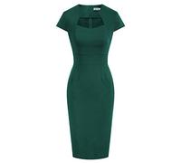 Grace Karin Abito da Cocktail Vintage con Maniche ad Aletta, Verde Scuro, XL