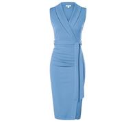 GRACE KARIN Abito Midi Estivo con Scollo a V Elegante per Donne Cerimonia Lavoro Cocktail Blu Scuro Business Taglia 50