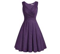 GRACE KARIN Abito Vintage per Donna Senza Maniche Scollo a V Classico Rockabilly Cocktail Party CL645-08 XXL