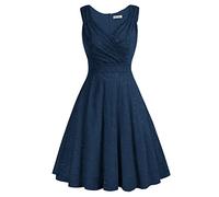 GRACE KARIN Abito Vintage per Donna Senza Maniche Scollo a V Classico Rockabilly Cocktail Party CL645-09 XXL