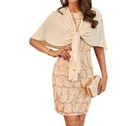 GRACE KARIN Donna Abito da Festa con Paillettes Senza Maniche e Coprispalle in Chiffon Set Due Pezzi Elegante